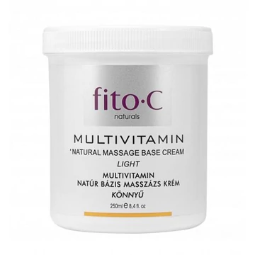 FITO.C - MULTIVITAMIN NATURAL MASSSAGE BASE CREAM, LIGHT - MULTIVITAMIN BÁZIS NATÚR MASSZÁZS KRÉM, KÖNNYŰ, 250ML