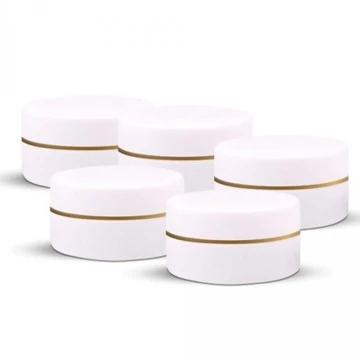 Tégely fehér; arany csíkkal  5ml 10 db/csom.